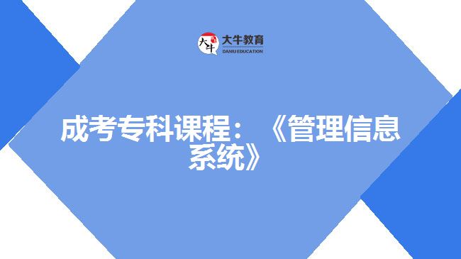 成考專科課程：《管理信息系統(tǒng)》