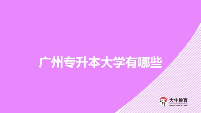 廣州專升本大學(xué)有哪些