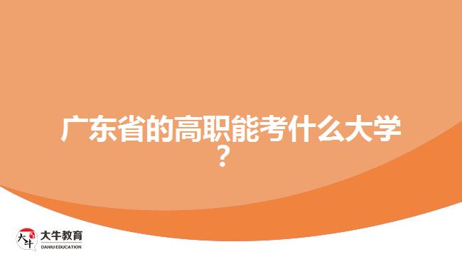 廣東省的高職能考什么大學(xué)？