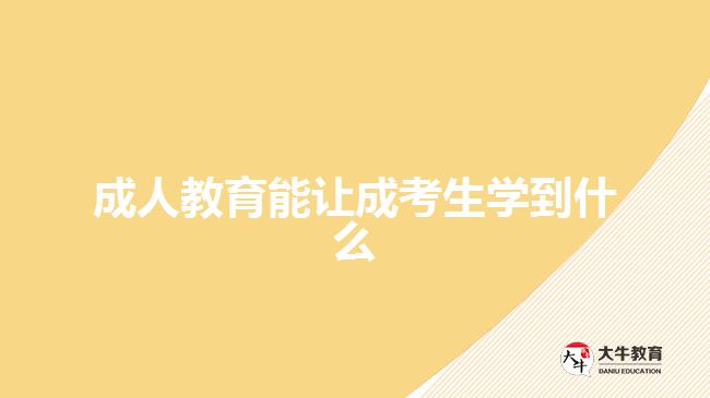 <b>成人教育能讓成考生學(xué)到什么</b>