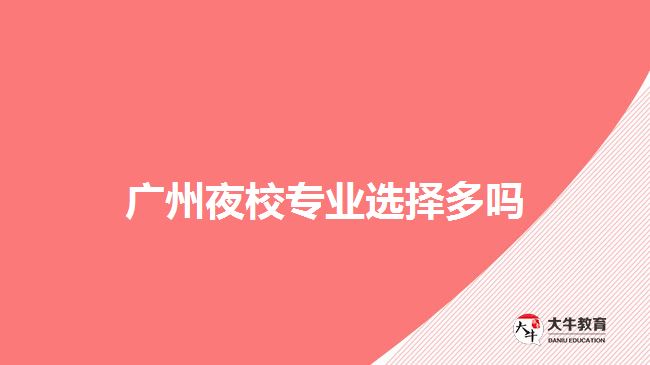 廣州夜校專業(yè)選擇多嗎