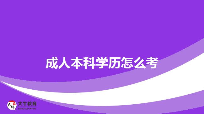 成人本科學(xué)歷怎么考