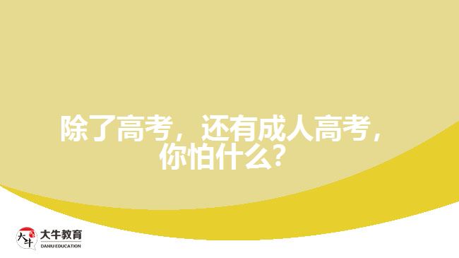 除了高考，還有成人高考，你怕什么？