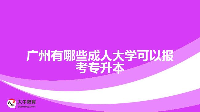 廣州有哪些成人大學(xué)可以報(bào)考專(zhuān)升本？