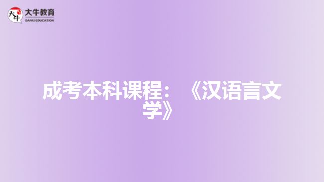 漢語(yǔ)言文學(xué)