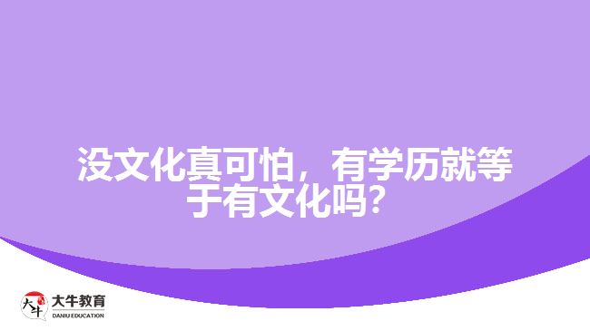 沒文化真可怕，有學(xué)歷就等于有文化嗎？