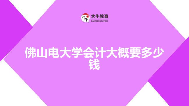 佛山電大學會計大概要多少錢