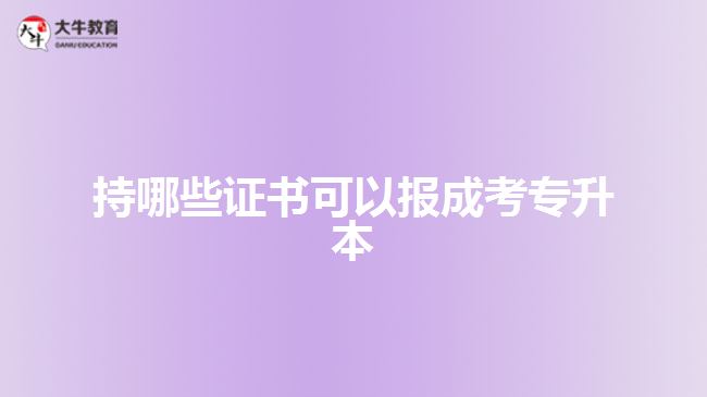 報成考專升本所需證書