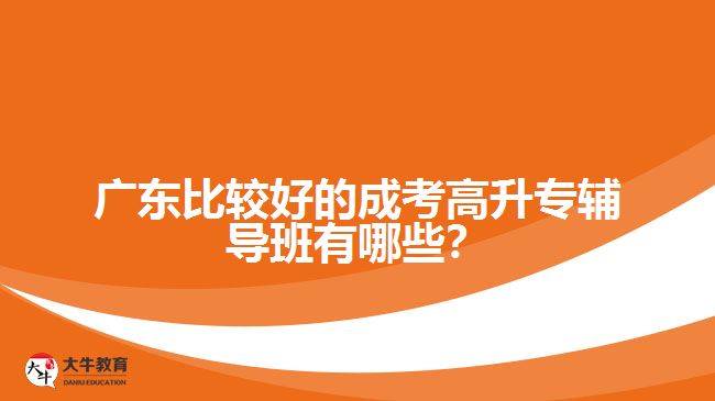 廣東比較好的成考高升專輔導(dǎo)班有哪些？