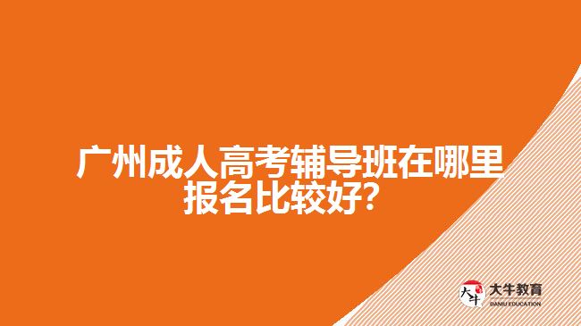 廣州成人高考輔導班在哪里報名比較好？