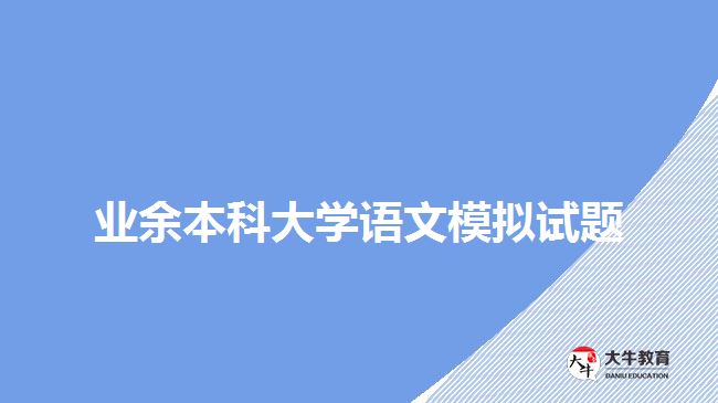 業(yè)余本科大學(xué)語(yǔ)文模擬試題