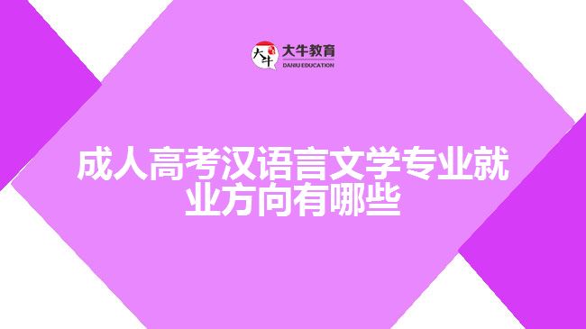 成人高考漢語言文學(xué)專業(yè)就業(yè)方向有哪些