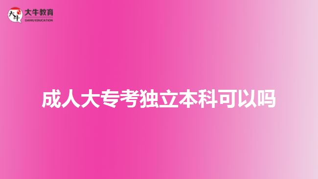 成人大專考獨立本科可以嗎