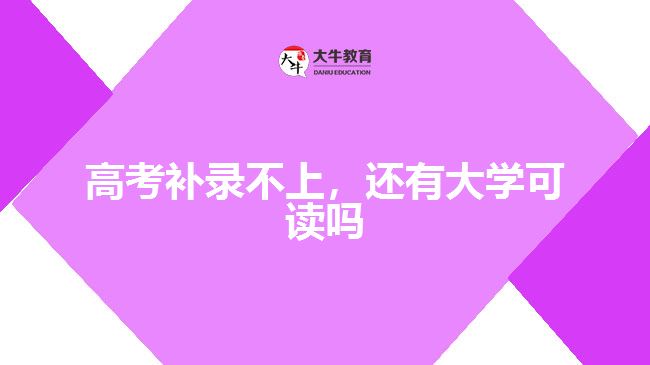 高考補(bǔ)錄不上，還有大學(xué)可讀嗎