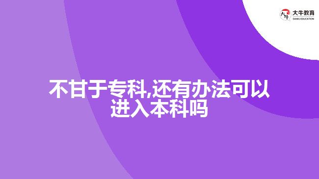 不甘于?？?還有辦法可以進入本科嗎