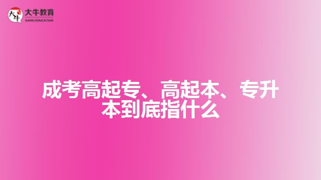 成考高起專、高起本、專升本到底指什么