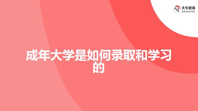 成年大學是如何錄取和學習的