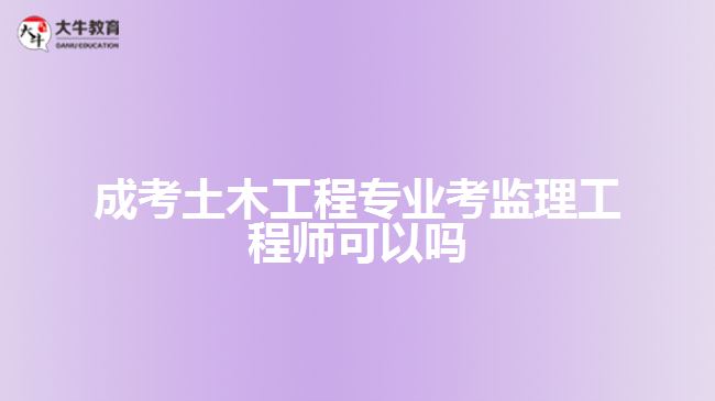 成考土木工程專業(yè)考監(jiān)理工程師可以嗎