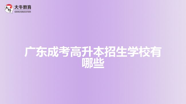 廣東成考高升本招生學校有哪些