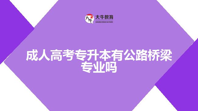 成人高考專(zhuān)升本有公路橋梁專(zhuān)業(yè)嗎