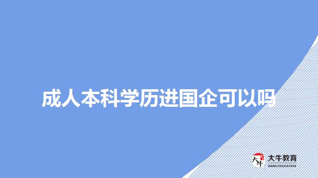 成人本科學(xué)歷進(jìn)國企可以嗎