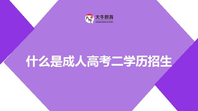 什么是成人高考二學(xué)歷招生