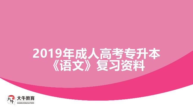 2019年成人高考專升本《語文》復(fù)習(xí)資料