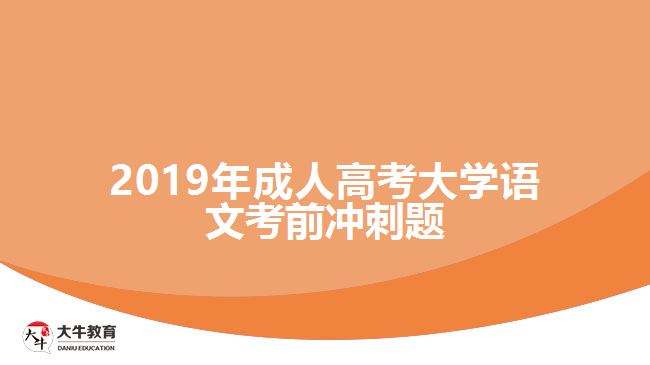 2019年成人高考大學(xué)語(yǔ)文考前沖刺題