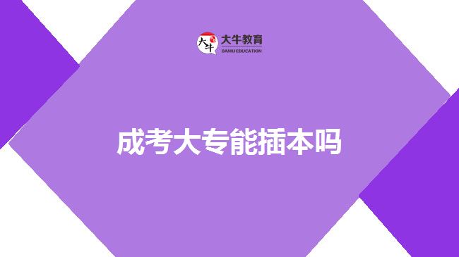 成考大專能插本嗎