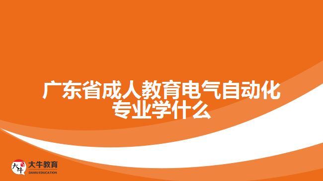 廣東省成人教育電氣自動(dòng)化專(zhuān)業(yè)學(xué)什么