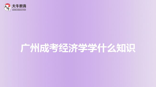 廣州成考經(jīng)濟(jì)學(xué)學(xué)什么知識