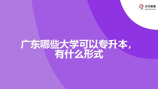 廣東哪些大學(xué)可以專升本，有什么形式