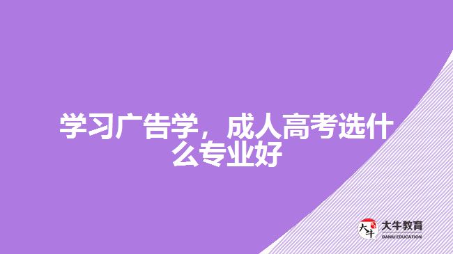 學(xué)習(xí)廣告學(xué)，成人高考選什么專業(yè)好