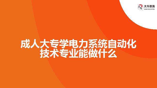 成人大專學(xué)電力系統(tǒng)自動化技術(shù)專業(yè)能做什么