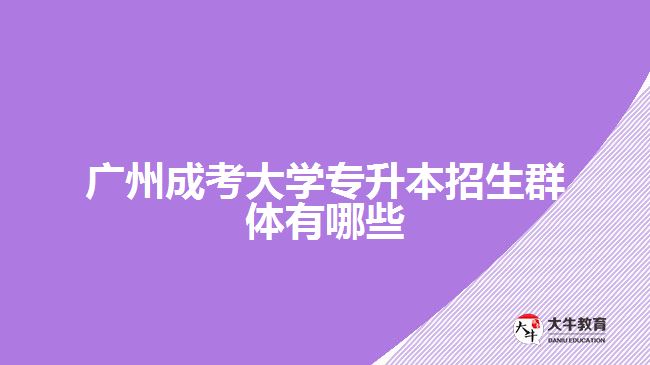 廣州成考大學(xué)專升本招生群體有哪些