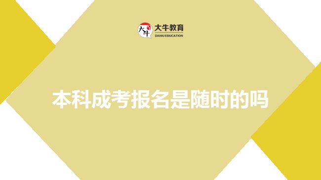 本科成考報(bào)名是隨時(shí)的嗎