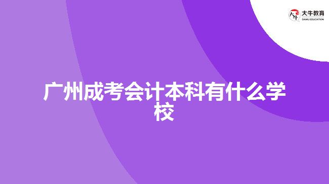 廣州成考會(huì)計(jì)本科有什么學(xué)校