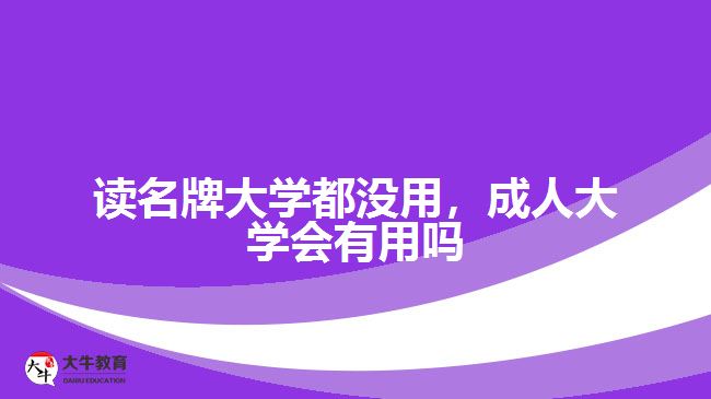 讀名牌大學(xué)都沒(méi)用，成人大學(xué)會(huì)有用嗎