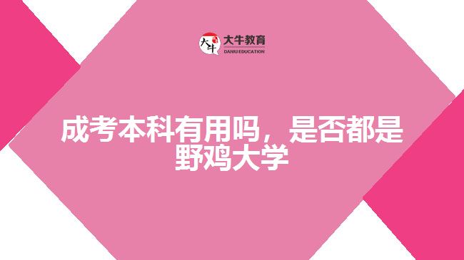 成考本科有用嗎，是否都是野雞大學(xué)