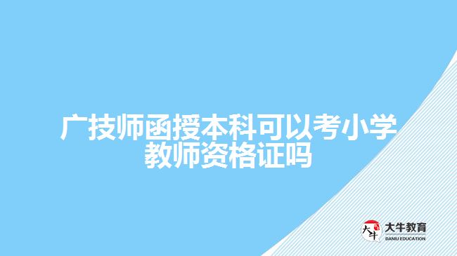 廣技師函授本科可以考小學(xué)教師資格證嗎