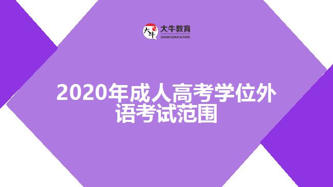 2020年成人高考學(xué)位外語(yǔ)考試范圍