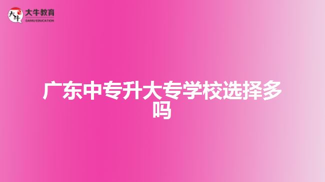 廣東中專升大專學(xué)校選擇多嗎