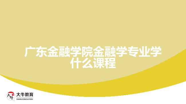 廣東金融學(xué)院金融學(xué)專業(yè)學(xué)什么課程