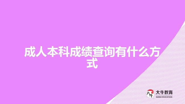 成人本科成績(jī)查詢有什么方式