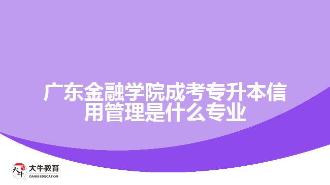 廣東金融學(xué)院成考專升本信用管理是什么專業(yè)