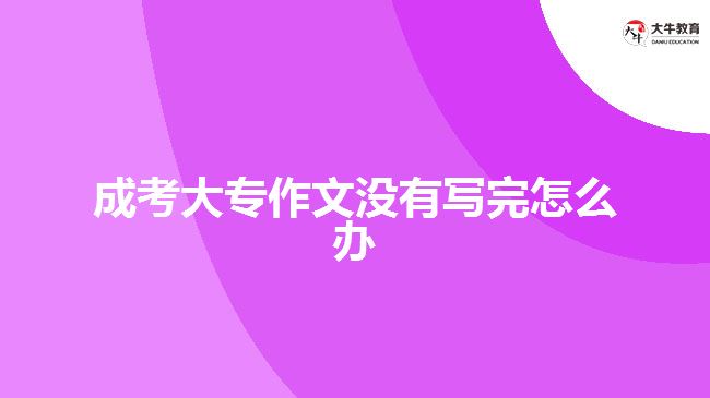 成考大專作文沒有寫完怎么辦