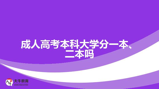 成人高考本科大學分一本、二本嗎