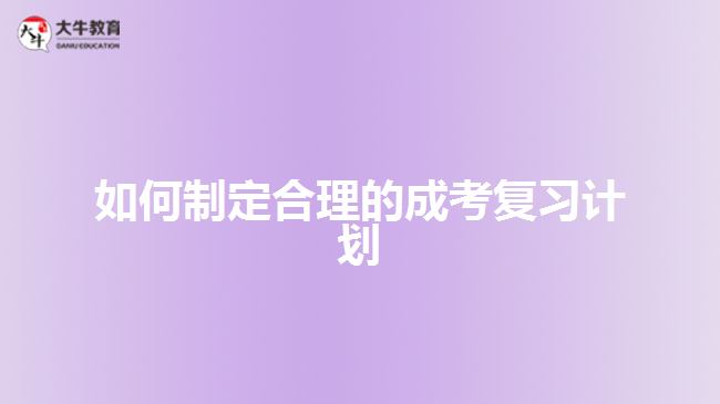 如何制定合理的成考復習計劃