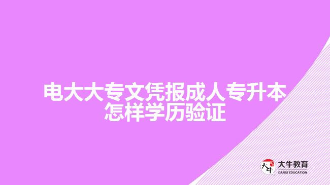 電大大專文憑報成人專升本怎樣學(xué)歷驗證