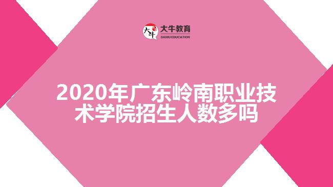 2020年廣東嶺南職業(yè)技術(shù)學院招生人數(shù)多嗎